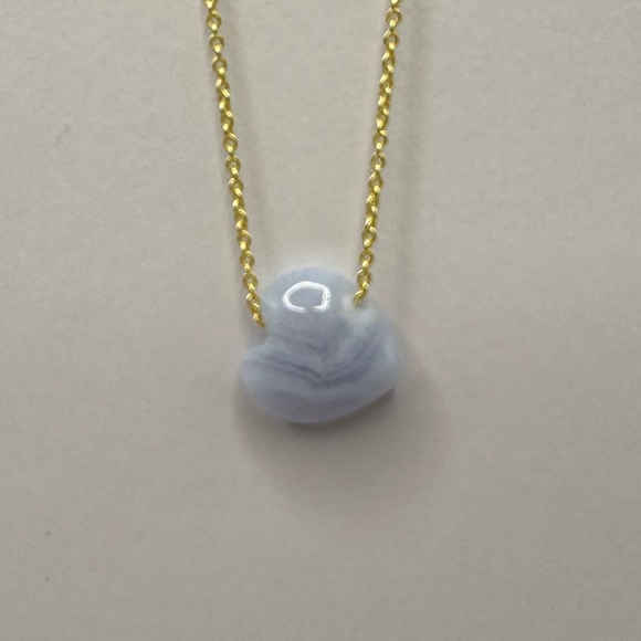 BaubleBar Juno Blue Lace Agate Necklace NWT - Picture 7 of 8